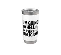 Voy al infierno en todas las religiones Vaso térmico de acero inoxidable de doble pared