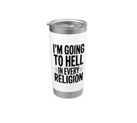 Voy al infierno en todas las religiones Vaso térmico de acero inoxidable de doble pared