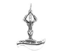 VOYADE S925 Colgante De Tres Lados De Plata Esterlina Puba King Kong Tomahawk, Moda Individual Masculina Y Femenina Con Collar Colgante De Plata Esterlina,Plata,Pendant + Chain 60cm