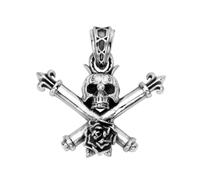 VOYADE S925 Plata Esterlina Cetro Cráneo Colgante, Los Hombres Y Las Mujeres De La Personalidad Cien A Juego Collar Colgante De Plata Esterlina,Plata,Pendant + Chain 70cm