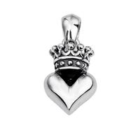 VOYADE S925 Plata Esterlina Estilo Pesado Corona Colgante Corazón, Hombres Y Mujeres Simple Personalidad Collar Colgante De Plata Esterlina,Plata,Pendant + Chain 70cm