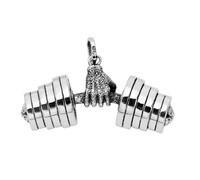 VOYADE S925 Plata Esterlina Vintage Mano Levantada Mancuerna Colgante, Los Hombres Y Las Mujeres De La Personalidad Cien A Juego Collar Colgante De Plata Esterlina,Plata,Pendant + Chain 60cm