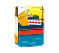 voyage Sunset - Estuche portátil para lápiz labial, mini caja de almacenamiento de lápiz labial, estuche organizador de lápiz labial con espejo para mujer, Varios colores, 9.5x2x7 cm/3.7x0.8x2.7 in