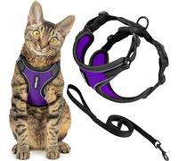 Voyager Best Pet Supplies - Juego de arnés y Correa para Gato a Prueba de Escapes, con Costuras Reflectantes, Mango de Neopreno de 1,5 m, soporta Gatos pequeños, medianos y Grandes, Gatitos para