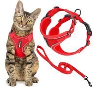 Voyager Best Pet Supplies - Juego de arnés y Correa para Gato a Prueba de Escapes, con Costuras Reflectantes, Mango de Neopreno de 1,5 m, soporta Gatos pequeños, medianos y Grandes, Gatitos para