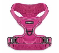 Voyager by Best Pet Supplies, arnés Ajustable de Doble fijación sin Tirar con tecnología Reflectante 3M, (Fucsia, Grande)
