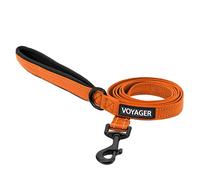 Voyager Correa para Perros de 1,5 m, Reflectante, Atractiva, Resistente, con Mango de Neopreno, para pasear, Correr y Entrenar, Perros de Todos los tamaños, Color Naranja, Talla S