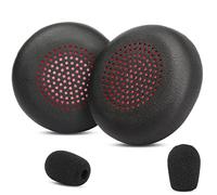Voyager Focus UC - Almohadillas de repuesto para auriculares compatibles con Poly Voyager Focus UC 2, Plantronics Voyager Focus UC B825 Binaural, BLACKWIRE 5220 5210 7225 (rojo)