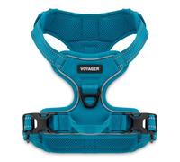 Voyager No Pull Dog Harness for Large Dogs, Dual Leash Attachments, Adjustable Soft but Strong Pet Harness with 3M Reflective Technology, (Turquoise Nylon), XL (Chest: 28-37")