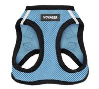 Voyager Step-in Air Arnés de Malla para Cualquier Tiempo, Reflectante, para Perros pequeños/medianos y Gatos, Evita tirones, fijación Segura con Hebilla, Anillas en D Dobles, Borde Negro/Azul bebé, M