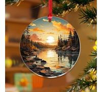 Voyageurs - Adornos colgantes para el parque nacional, bosque, montañas, pintura, obras de arte, recuerdo redondo, discos acrílicos transparentes, paisajes naturales, recuerdos para decoración de