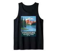 Voyageurs National Park Vintage Camping Senderismo Hombres Mujeres Camiseta sin Mangas