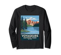 Voyageurs National Park Vintage Camping Senderismo Hombres Mujeres Manga Larga