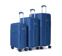 VOYAN Juego de Maletas Bio Azul, Set de Trolley de Viaje Rígido con Maleta de Cabina 10kg, Maleta Mediana y Maleta Grande 20kg, Equipaje Ligero y Resistente con Cerradura de Seguridad