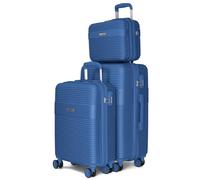 VOYAN Juego de Maletas Bio Azul, Set de Trolley Rígido con Maleta de Cabina, Maleta Mediana y Neceser, Equipaje Ligero y Resistente con Cerradura de Seguridad y Ruedas Dobles 360°