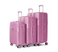 VOYAN Juego de Maletas Bio Rosa, Set de Trolley de Viaje Rígido con Maleta de Cabina 10kg, Maleta Mediana y Maleta Grande 20kg, Equipaje Ligero y Resistente con Cerradura de Seguridad