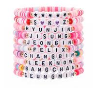 VOYANTE 10 pulseras de la amistad, pulseras con letras de Stray Kids, pulseras elásticas coloridas para mujer, Straykids Merch Bracelet para regalos de amistad, JGA, regalo de acompañamiento para