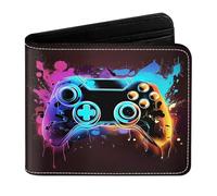 VOYANTE Monedero para juegos para niños, cartera RFID, cartera genial para niños con cremallera, monedero para niños con diseños de juegos, regalos para niños