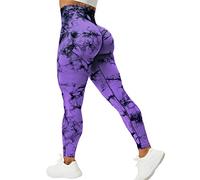 VOYJOY Leggings sin Costuras para Mujer, Cintura Alta, Pantalones de Yoga con Levantamiento de glúteos, Mallas elásticas, Violetas, Medium