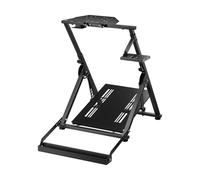 VOYOCHT Soporte para volante de carreras, ángulo y altura ajustables, soporte para volante de carreras con ranura para asiento con portavasos de agua para Logitech G25 G27 G29 G920 G923 Thrustmaster