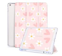 Vozehui 10.2 Pulgadas Funda para iPad 9ª/8ª/7ª Generación Funda con Soporte para Lápiz,Tri-Fold Stand Auto Sleep Wake Shockproof Cover con Carcasa Trasera Transparente para iPad 10.2 2021/2020/2019