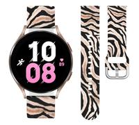 Vozehui Correa de reloj de silicona suave con estampado de leopardo compatible con Samsung Galaxy Watch 7/6/5/4/FE Strawberry (40/44 mm), Galaxy Watch 5 Pro 45 mm/Active 2/Watch 3,20 mm, mujeres