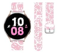 Vozehui, Correa de reloj de silicona suave con estampado de leopardo, compatible con Samsung Galaxy Watch 7/6/5/4/FE, pulsera de fresa (40/44mm), Galaxy Watch 5 Pro 45 mm/Active 2/Watch 3,20 mm, para