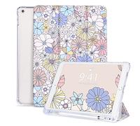 Vozehui Funda de 10,2 Pulgadas para iPad 9ª/8ª/7ª Generación con Soporte para Lápiz, Protectora Trifold Stand Slim Lightweight, Auto Wake/Sleep Cover 2021/2020/2019