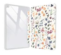 Vozehui Funda de 25.9 cm para iPad de 9ª/8ª/7ª generación con carcasa trasera transparente con soporte para lápices, funda protectora con soporte de triple pliegue y encendido automático para 25.9 cm