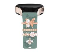 Vozehui - Pulsera de grabado compatible con Samsung Galaxy Watch 7, 6, 5, 4, 40 mm, 44 mm, mujer, 20 mm, correa de silicona flexible con anillo decorativo para Fe/Active 2, Watch 3 41 mm, 5 Pro