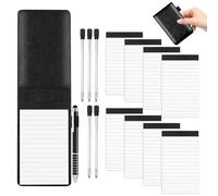 VPAFPEKG Mini Bloc de Notas A7, Cuadernos Pequeños, Set Libreta Pequeña de Bolsillo A7 15 Piezas, Pelle PU Mini Block de Notas con 8 Blocs de Repuesto y Bolígrafo Metálico para Hogar, Escuela, Oficina