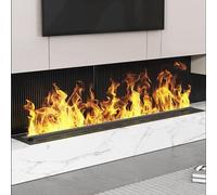 VPAIUNCKU Humidificador De Chimenea De Vapor De Agua Incrustada En Interiores Led - Llama Realista Atomizada 3D, Control Inteligente - Entrada/Salida De Agua Automática 120cm/47.2in