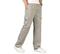 VPASS Pantalones Hombre, Tallas Grandes, Suelto, Casual, Trabajo, Jogging, Fitness, Chandal, Largos, Ropa de Hombre, Pantalones de Trekking, Khaki, 6XL