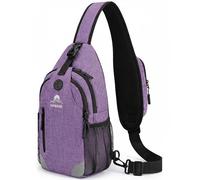VPBAGE Bolsa bandolera para hombre, mochila cruzada de senderismo, bolsa de pecho, bolsa de hombro, mochila pequeña para viajes, A-large-morado oscuro, Small, Mochila cruzada resistente al agua