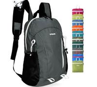 VPBAGE Mochila de senderismo impermeable de 15 L, mochila pequeña de viaje al aire libre, mochila ligera con trabillas para herramientas, A-gris oscuro, Mochila impermeable para senderismo