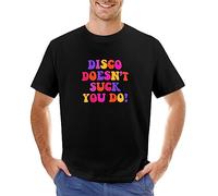 VPJGFL Disco Doesn'T Suck You DO!! T-Shirt Aesthetic Clothing Tees Black t Shirt T-Shirt Men(Small)