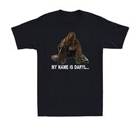 VPJGFL Gown My Name is Daryl Cute Funny Bigfoot Graphic Men's Cotton Short Sleeve T-Tshirts Camisetas y Tops Black(Large)
