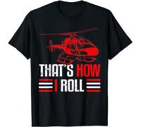 VPJGFL Helicopter Design This is How I Roll Hubschruaber T-Tshirts Camisetas y Tops(Small)