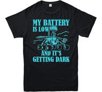 VPJGFL Hoek My Battery is Low and It's Getting Dark Mans T-Shirt, Opportunity R.I.P Mars Gift Top(X-Large)