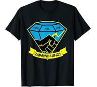 VPJGFL Hold The Line Diamond Hands Short Sleeve T-Shirt Tops Black(Small)