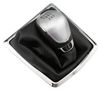 VPLPEREQAK Palanca De Cambio Para Ford Para Focus 2 MK2 Pomo Palanca Cambios 5 6 Velocidades Con Funda Cuero Fiesta Kuga(6 Silver With Dust)