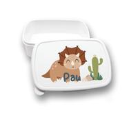VPM Original. Sandwichera Infantil personalizada con nombre. Regalos personalizados. Guardería y Colegio. Escuela Infantil. Apta para consumo alimentario. Libre de BPA. Vuelta al cole. Dinosaurios.