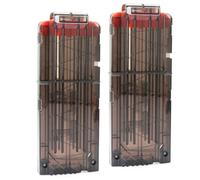 VPOUERY 2pcs Capacidad de Reserva 12 Dardos Recarga Rápida Clip Cargador para Nerf Negro