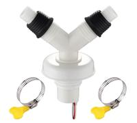 VPOUERY Double Connection for Washing Machine and Dishwasher Drain,Doble Desague Lavadora Secadora,with Set of 2 Clamps Ø 20-31 mm Double Y Connector for Hose,desague fregadero