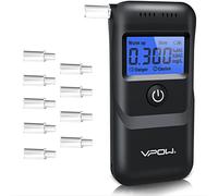 VPOW Alcoholimetro, Alcoholímetro Homologado Pantalla Digital LCD Azul, Precisión de Grado Alcoholemia Test, Alcolimetros Personal para Uso Doméstico y Profesional - Negro Oscuro