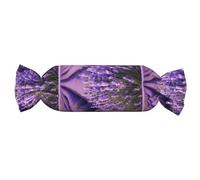VPPUR Almohada cilíndrica cómoda con estampado de campo de lavanda púrpura
