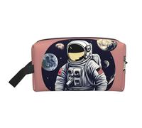 VPPUR Astronaut on The Moon 1 - Bolsa de almacenamiento con cremallera de gran capacidad, organizador de cosméticos de viaje para artículos de tocador y maquillaje, Blanco, Talla única