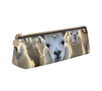VPPUR Bonito estuche pequeño con estampado de llama, estuche triangular con soporte para bolígrafos con cremallera para herramientas de escritura, blanco, One Size
