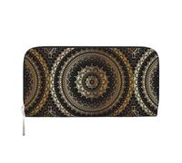 VPPUR Cartera de mano con estampado de mandala, hecha a mano, para mujer, para viajes, casual, a la moda, Negro -, Talla única, Arte