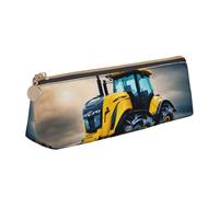 VPPUR Company Farm Tractor Print Daily - Estuche pequeño triangular con soporte para bolígrafos con cremallera para herramientas de escritura, blanco, One Size